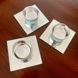 💥2/$10 Set of 3 Mirrored Tealight Holders and 3 Mirror Tiles
